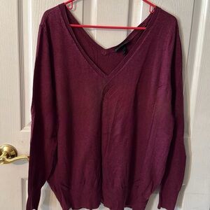 Lane Bryant Deep Red V-Neck Sweater